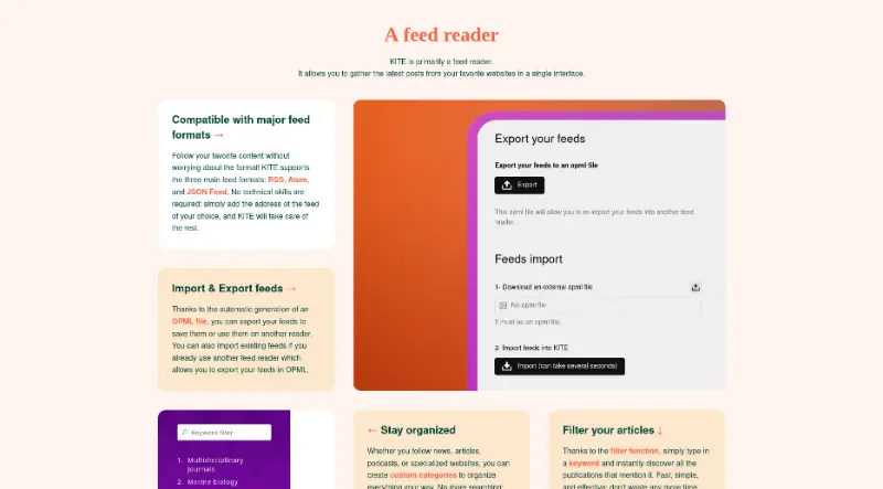 KITE website homepage screenshot